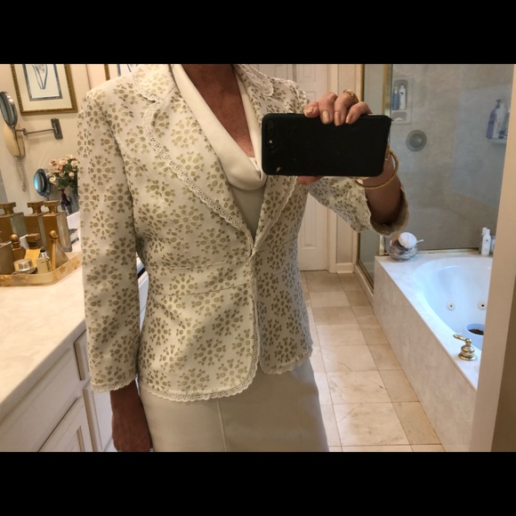 Alex Marie blazer/jacket, size 10, white and taupe, darling!  Great Condition! - Picture 3 of 8